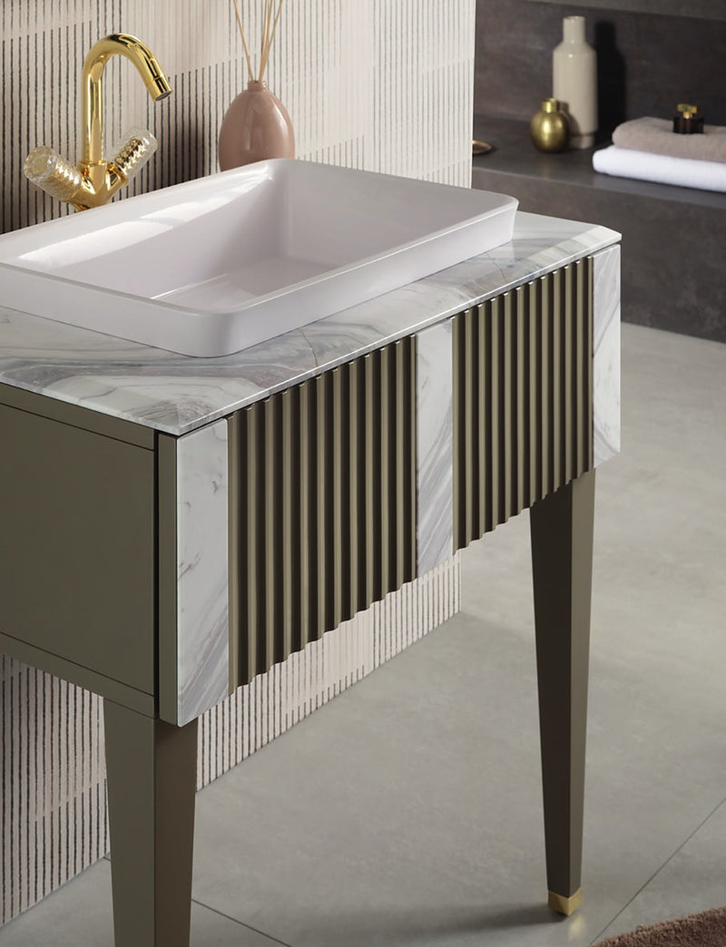 Mobilier baie Portofino 80 cm cu inserții Mia Italia – detaliu Portofino 07, lavoar semi-încastrat
