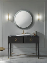 Mobilier baie Soho 120 cm Mia Italia – compoziția Soho 05 cu 2 sertare, lăcuit negru, blat din marmură neagră