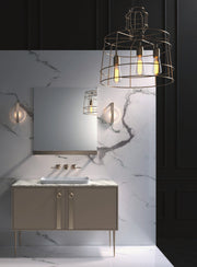 Mobilier baie Tribeca 100 cm Mia Italia – compoziția Tribeca 01, lăcuit grej