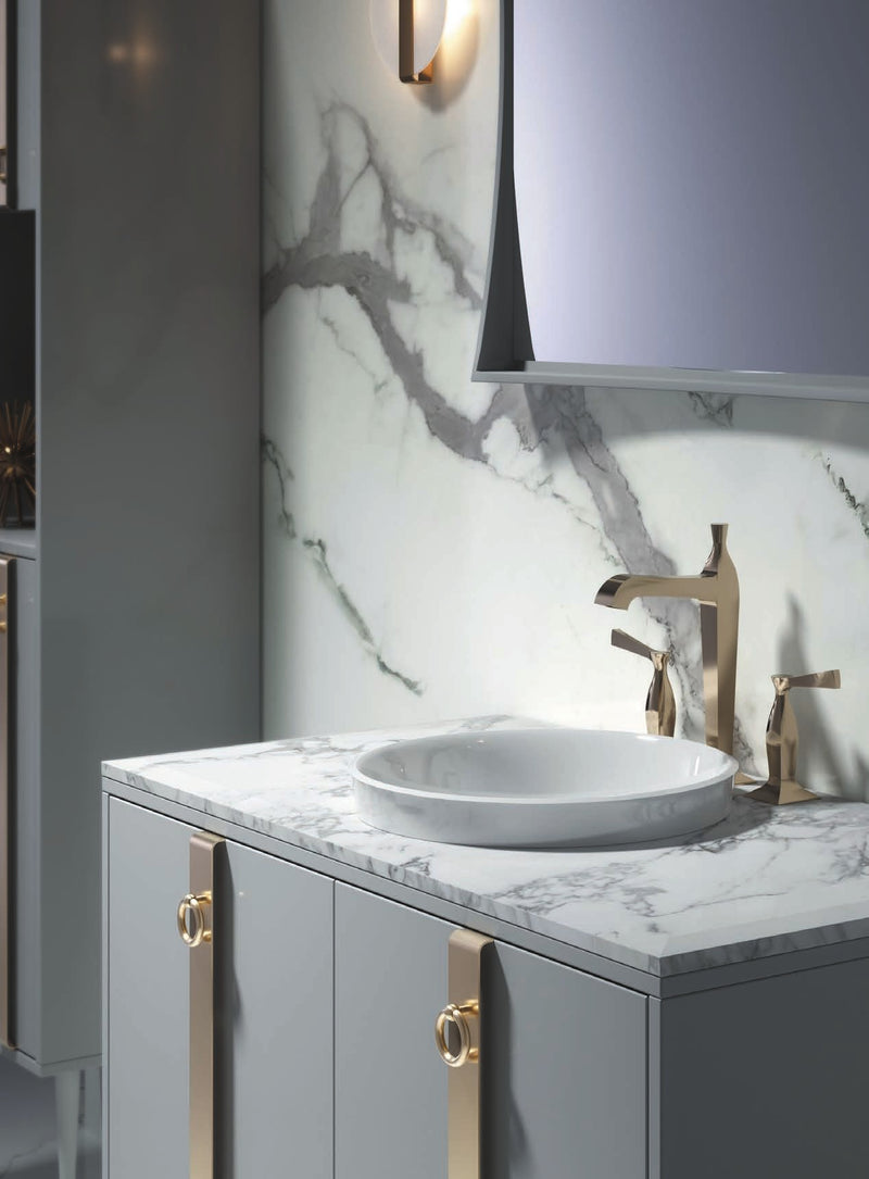 Mobilier baie Tribeca 120 cm Mia Italia – detaliu Tribeca 02 cu blat din marmură