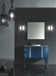 Mobilier baie Tribeca 100 cm Mia Italia – compoziția Tribeca 05, lăcuit albastru cu benzi crom