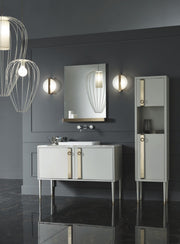 Mobilier baie Tribeca 100 cm Mia Italia – compoziția Tribeca 07, lăcuit alb, cu coloană