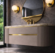 Mobilier baie Venice 100 cm Mia Italia – detaliu Venice 05: blat din marmură și profile aurii
