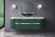 Mobilier baie Venice 130 cm Mia Italia – compoziția Venice 06, lăcuit verde lucios, profile crom