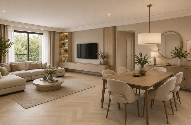 Parchet SPC Herringbone Rovere Nuvola – Omnia Premium | Made in Italy