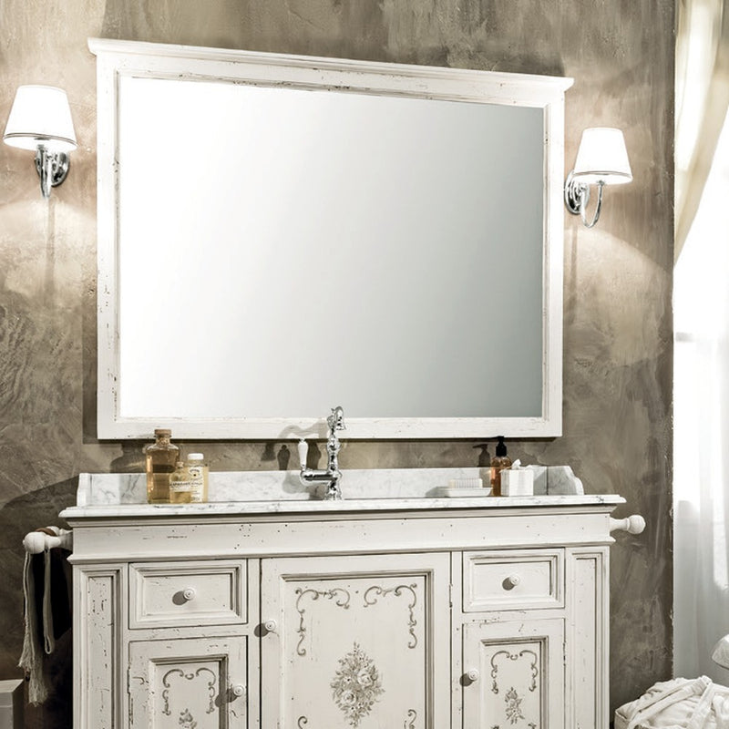 Oglindă baie clasică Ariete 121 × 100 cm, ramă decorată manual – Gaia Mobili
