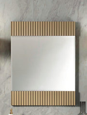 Oglindă baie Atelier Mia Italia – ramă lăcuită auriu-bej, montaj vertical