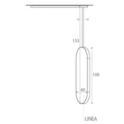 Desen tehnic oglindă Linea 40 × 100 cm, suspendată de tavan – Gaia Mobili