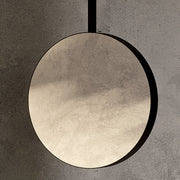 Oglinda rotundă Punto suspendată de tavan, ramă negru mat – Gaia Mobili