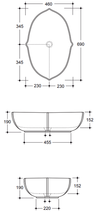 Lavoar de Blat Oyster Premium Made in Italy - Design Sculptural 69x46 cm