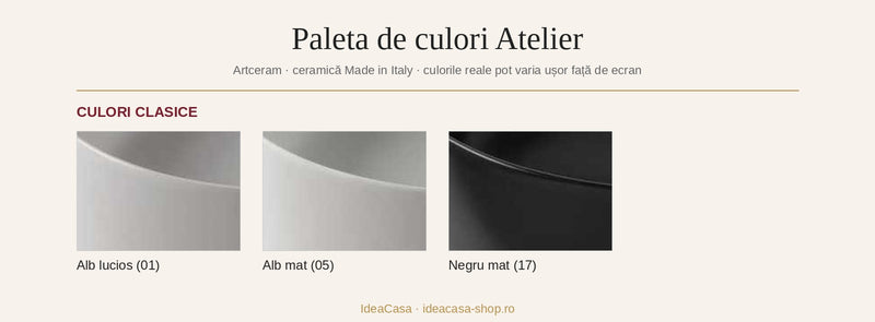Paleta de culori Atelier Artceram