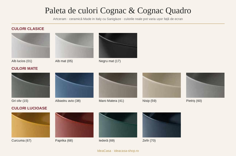 Paleta de culori Cognac Artceram