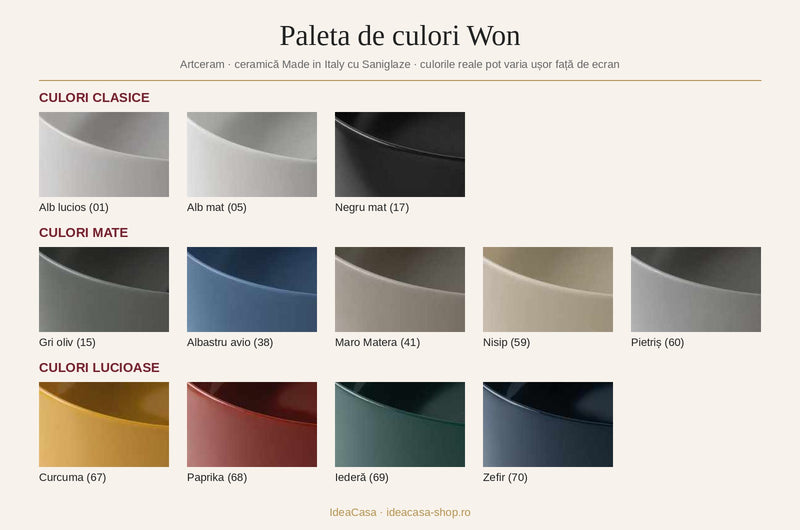 Paleta de culori Won Artceram