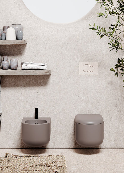 Vas WC Suspendat Petra GSG Ceramica 36×52 cm – Cashmere Satinato, Capac Soft Close Inclus