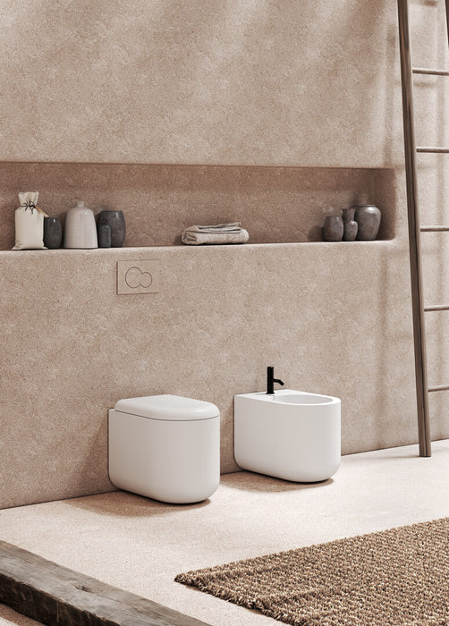 Bideu Stativ Petra Alb Lucios – GSG Ceramica 35×54 cm | Made in Italy