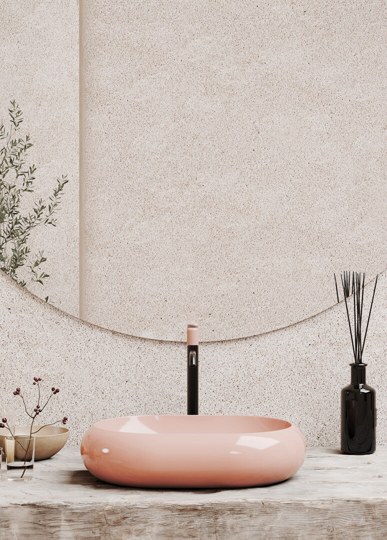 Lavoar blat GSG Petra 60×42 cm – Rosa Lucido cod.039 | Made in Italy