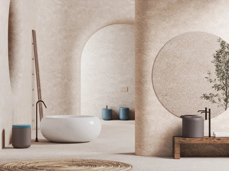 Cadă Freestanding Rotundă Petra 150 cm – Alb Lucios | Acril Compozit GSG