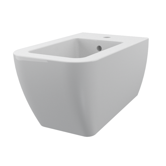 Bideu Suspendat Quadra - Design Italian Modern, Ceramică Premium 55x36cm