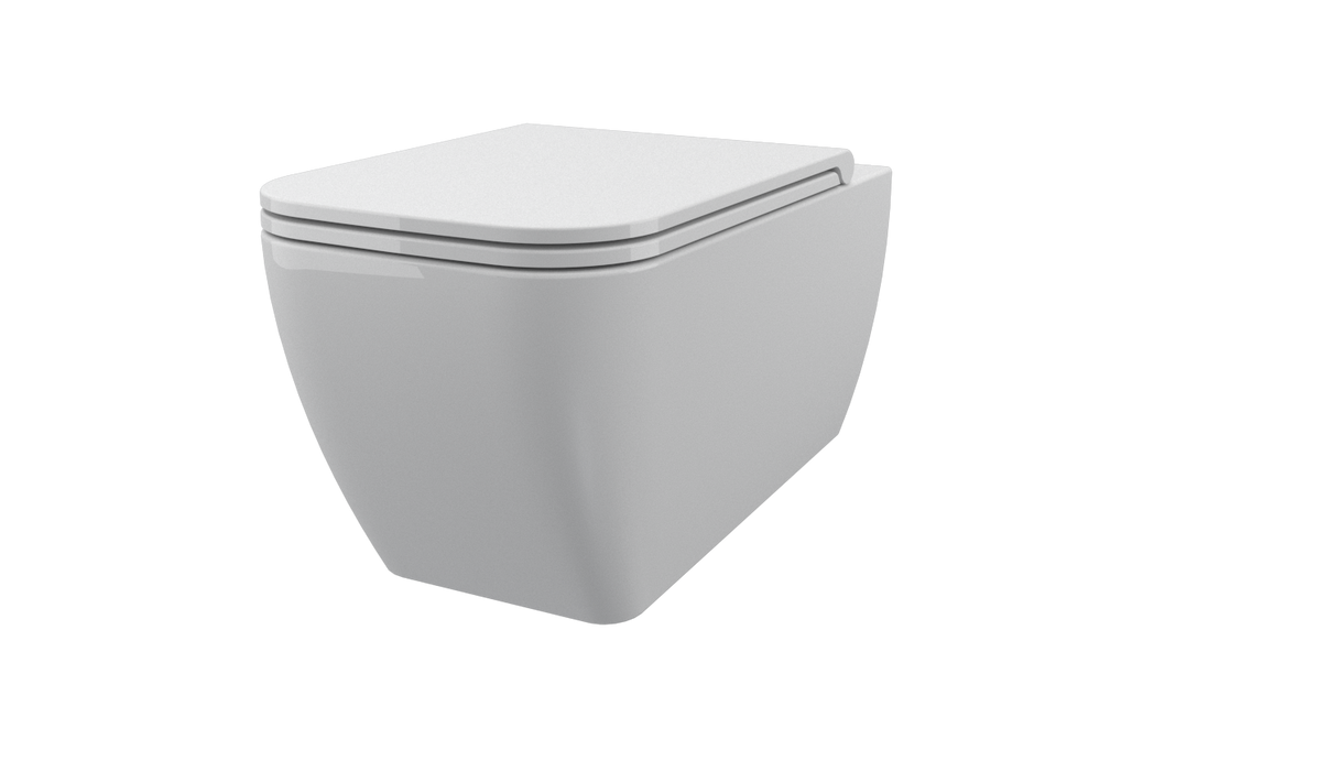 Vas WC Suspendat Quadra cu Capac Soft Close - Ceramică Premium Made in Italy