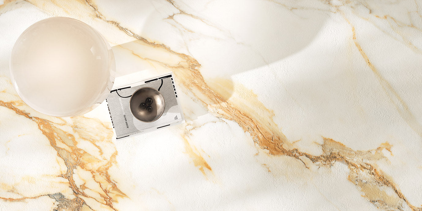 Gresie Portelanată Prestige Calacatta Gold Satin 3D 60x120 cm Sichenia