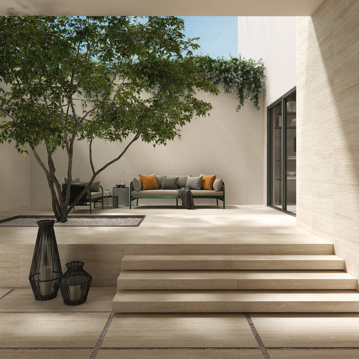 Gresie Portelanata Navona Beige Bocciardato Grip 20mm 60x120 cm Sichenia