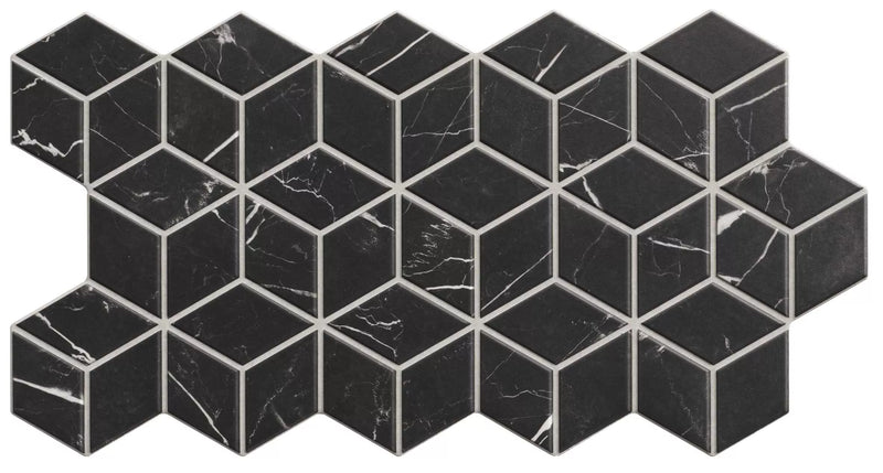 Gresie și faianță porțelanată Rhombus Marquina 26,5 × 51 cm, mat, aspect marmură – Realonda