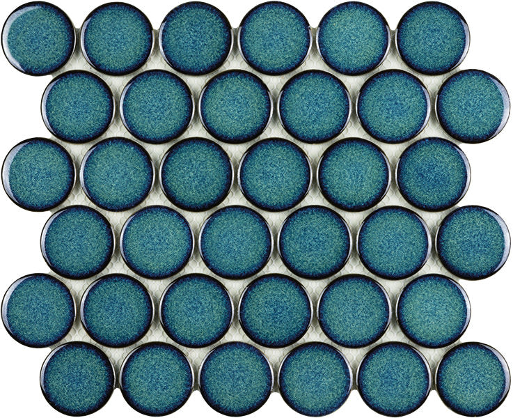 Placă mozaic decorativ Hexagon 26×30 cm – plăci rotunde turcoaz