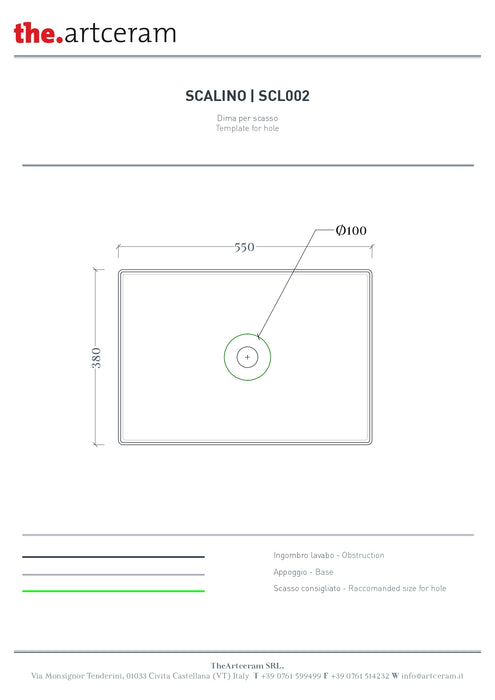 Lavoar Blat Scalino Artceram 38x55cm- scl002