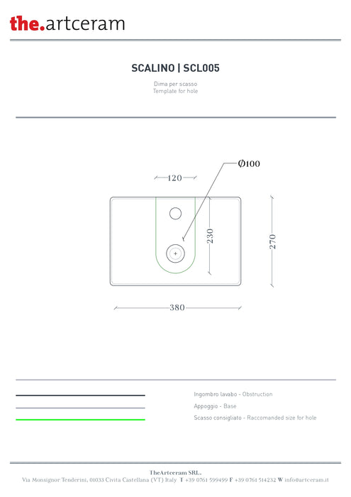 Lavoar Blat Scalino Artceram 38x27cm - scl005