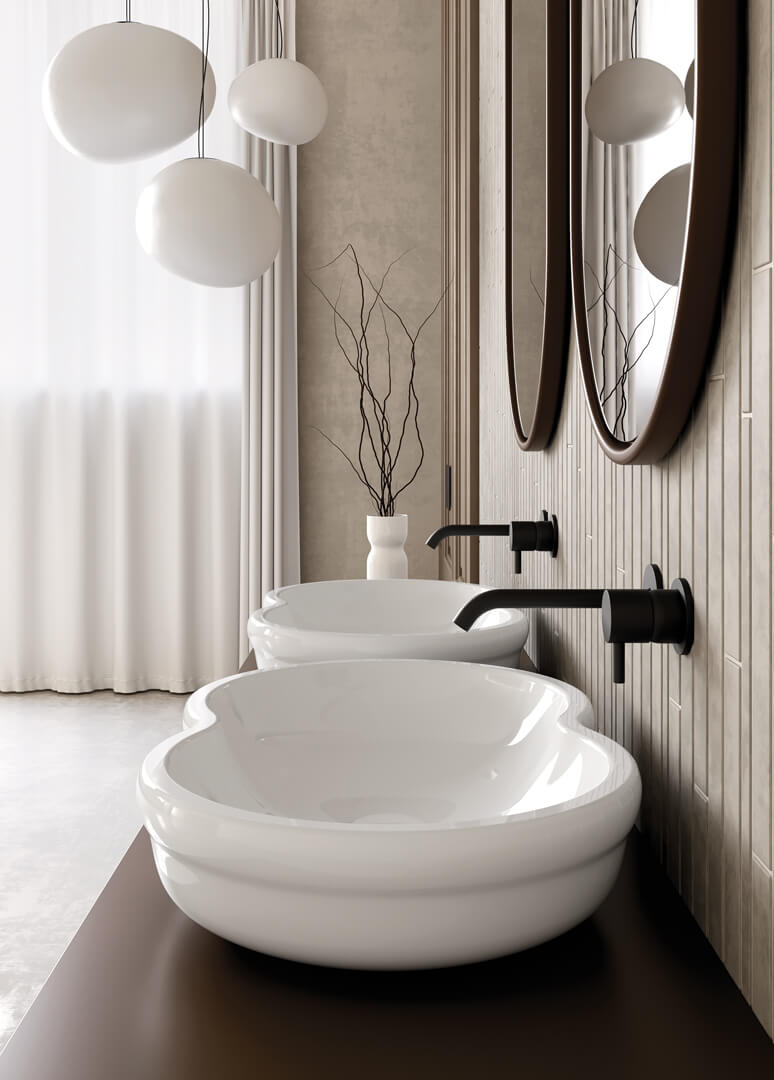 Lavoar blat GSG Time 65×42 cm – Ceramică Albă Lucioasă, Made in Italy