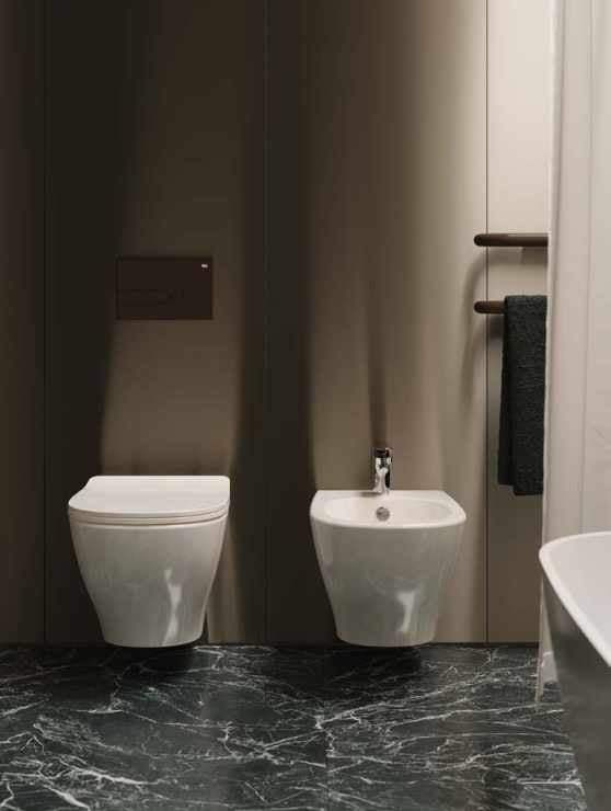 Vas WC și bideu Ten Artceram în baie contemporană