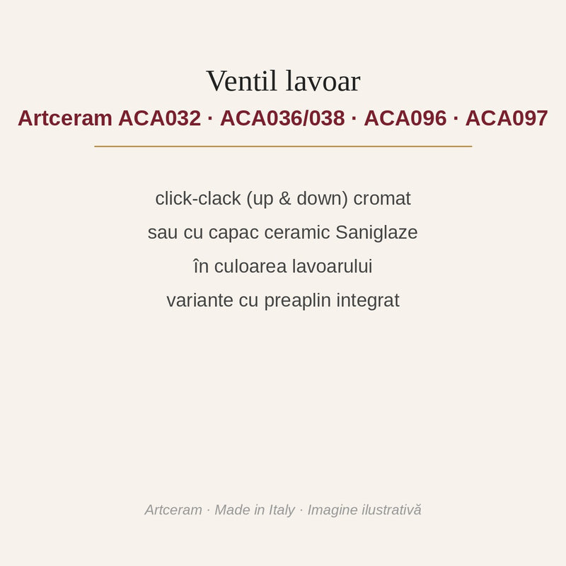 Ventil lavoar Artceram click-clack
