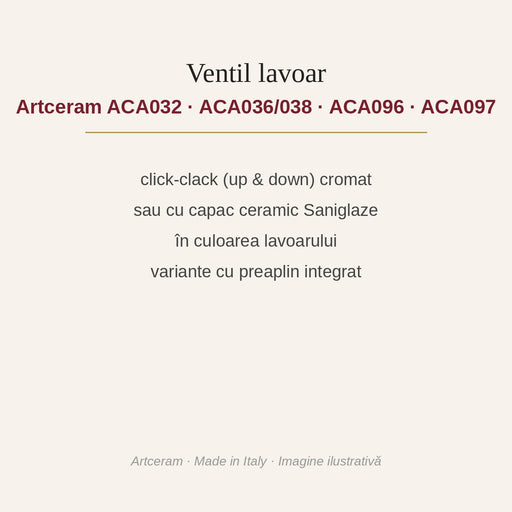 Ventil lavoar Artceram click-clack