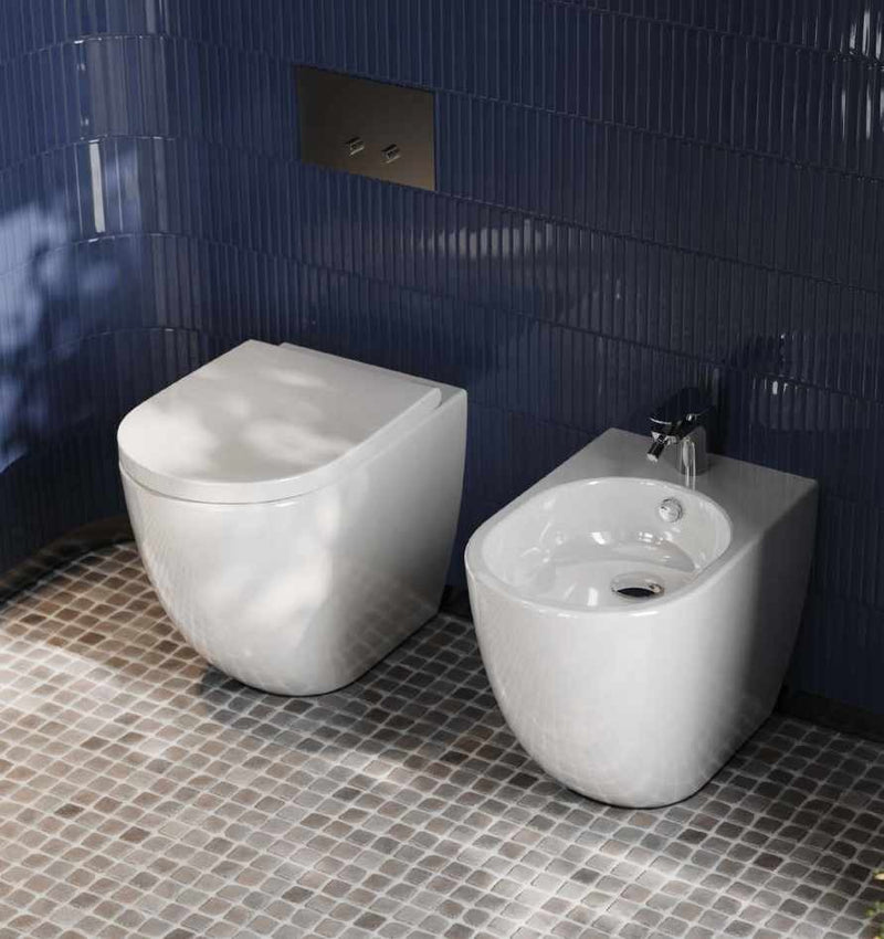 Vas WC și bideu pe pardoseală Vita Artceram alb