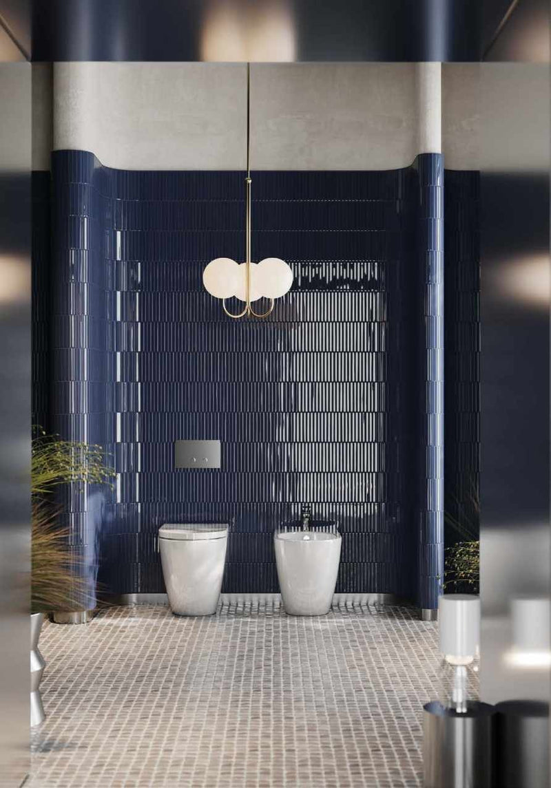 Bideu și vas WC pe pardoseală Vita Artceram în baie