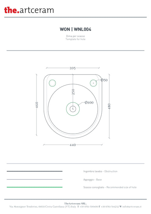 Lavoar Blat Wonder Artceram 48x45cm-wnl004