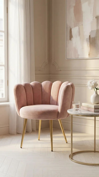 Fotoliu Catifea Daisy Rosa – Design Modern & Confortabil