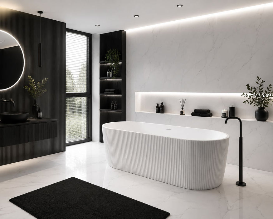 Cadă Freestanding Agrigento 170x80cm- Compozit Alb Premium Italy