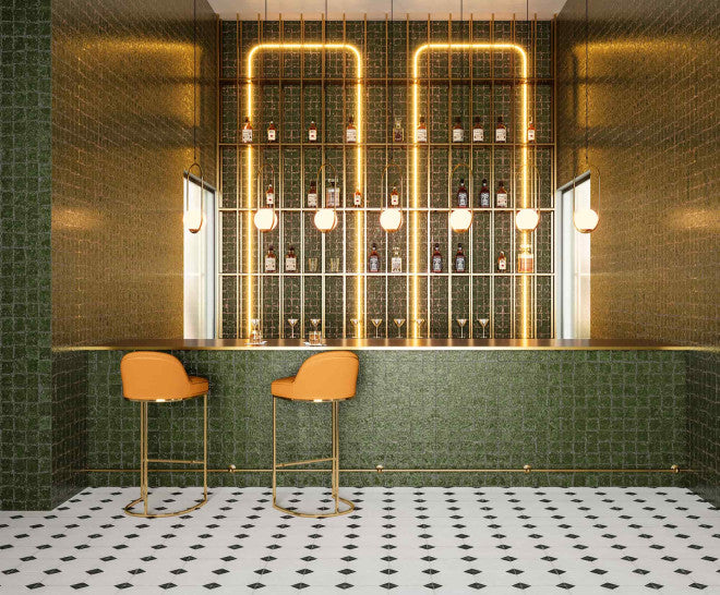 Gresie și faianță porțelanată Abstra Verde Blocks Shiny 50 × 100 cm – Aparici