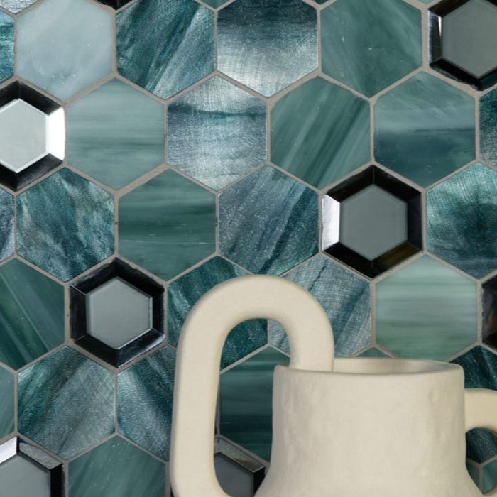 Mozaic Decorativ Aruba 29.5x29.8cm Spania - Intermatex Verde Metalizat