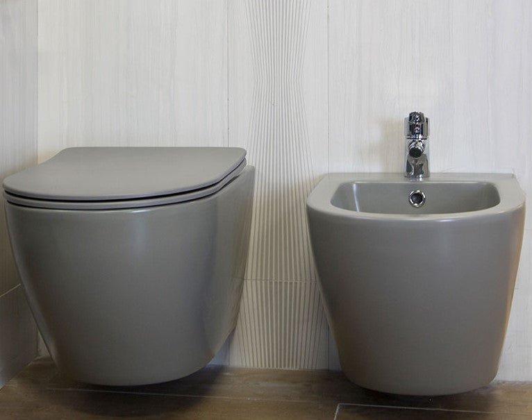Bideu Alfonso Suspendat Gri Mat România 48.5x35cm - Obiecte Sanitare Moderne Casa Ta