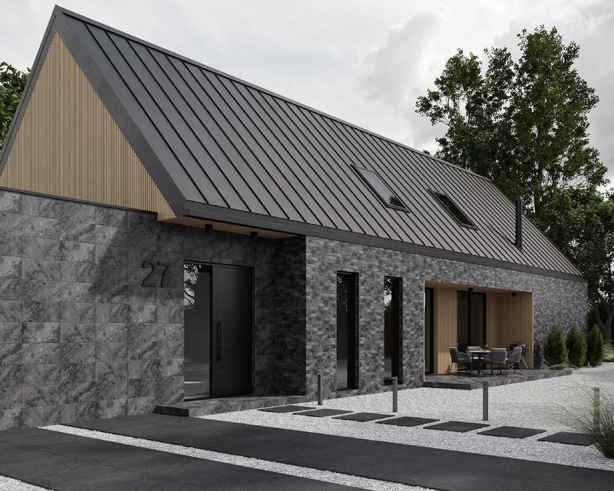 Faianță Klinker Ardis elewacja struktura dark  mat 6.5x39.7cm Paradyz