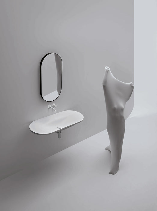 Lavoar pe Blat Axa Delano | Ceramică Italiană 100x46 cm – Alb Lucios