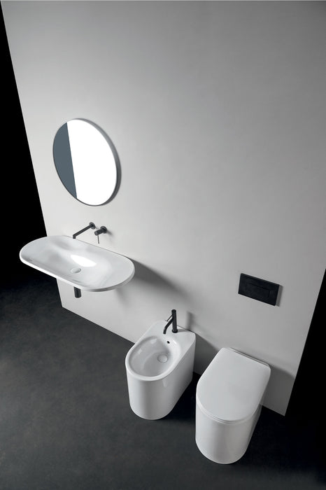 Lavoar pe Blat Axa Delano | Ceramică Italiană 100x46 cm – Alb Lucios