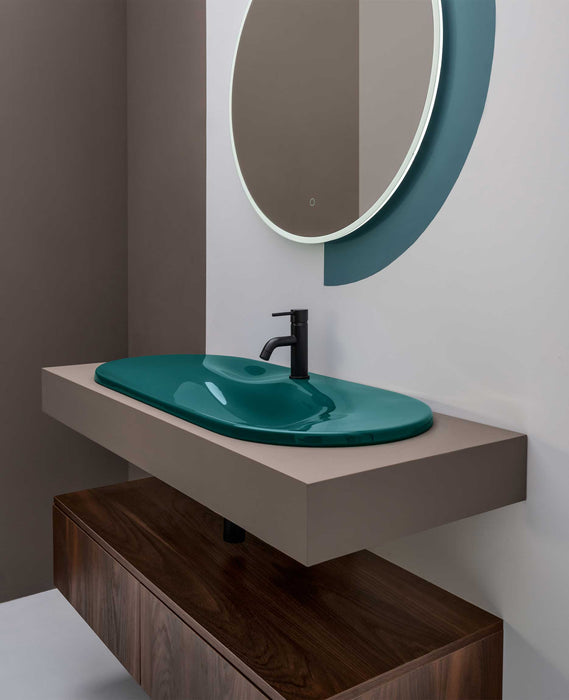 Lavoar pe Blat Axa Delano | Ceramică Italiană 100x46 cm – Petroliu Lucido