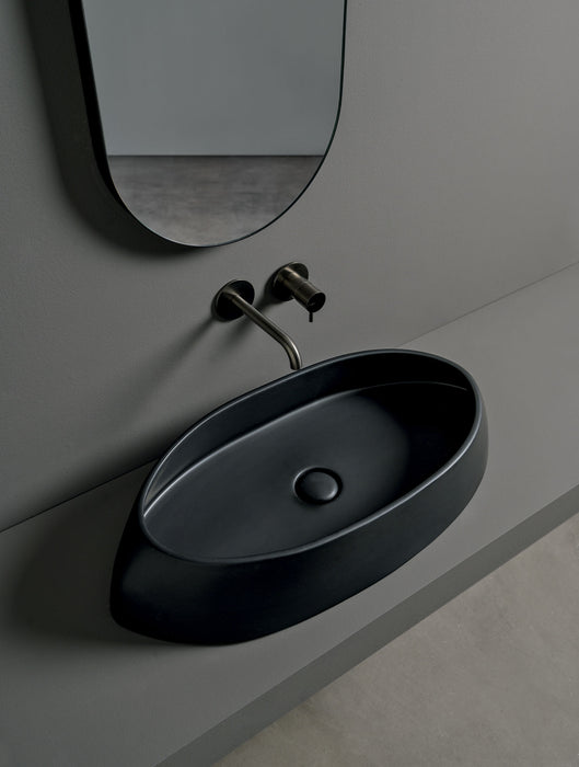 Lavoar Blat Vis Axa negru mat 82x37cm Italy