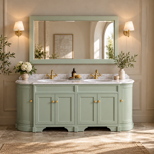 Mobilier baie clasic Babila 182x57 cm Gaia Mobili – ambientare premium cu marmură Carrara