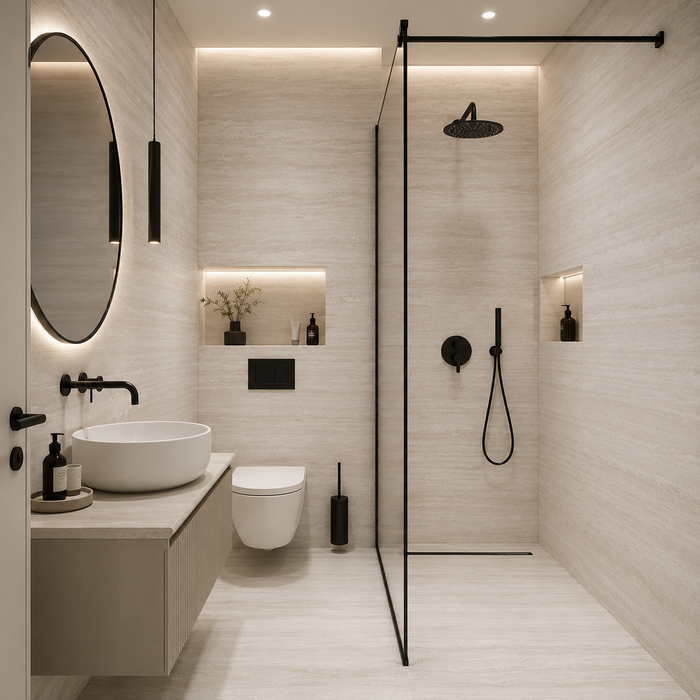 Gresie Porțelanată Stratos Vein White – Aspect Travertin 60x120 cm | Geotiles