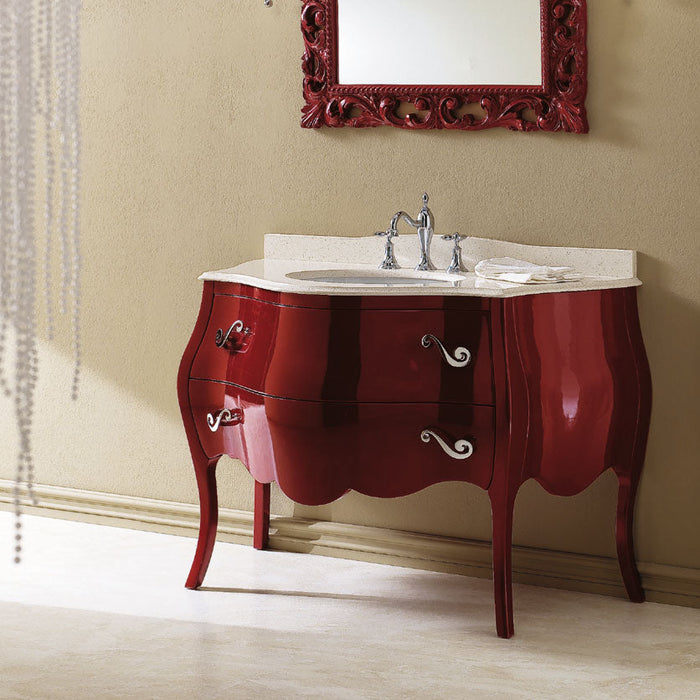 Mobilier baie clasic Impero Rosso 03 131x62cm cm Bmt Mobili Italy