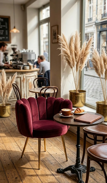 Fotoliu Catifea Daisy Bordo – Design Modern & Confortabil